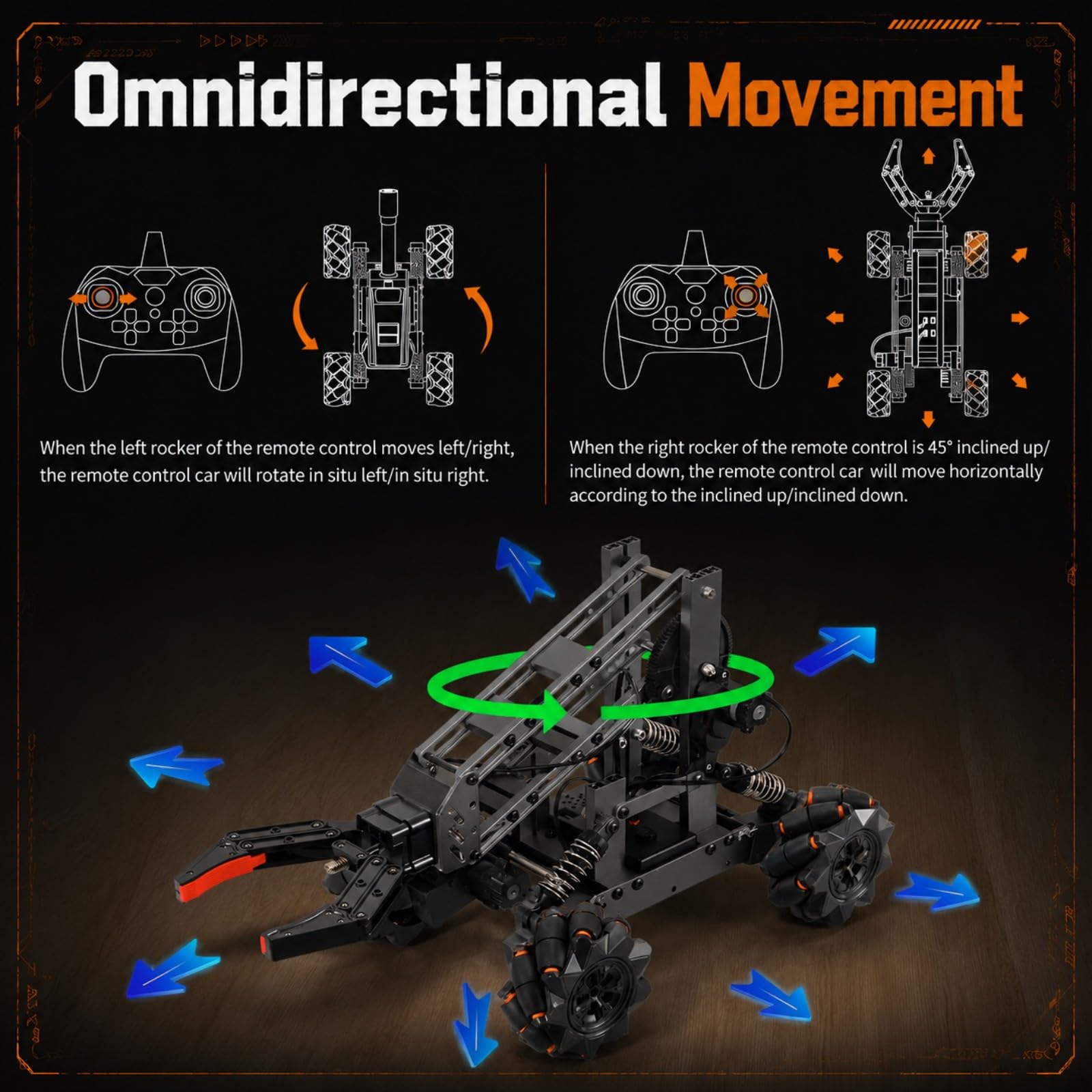 VANLINNY Robotic Arm Kits, DIY Educational Building Set with 4 DOF, Remote Control Toy Set for Boys and Girls 8-14, Science Entry-Level for School