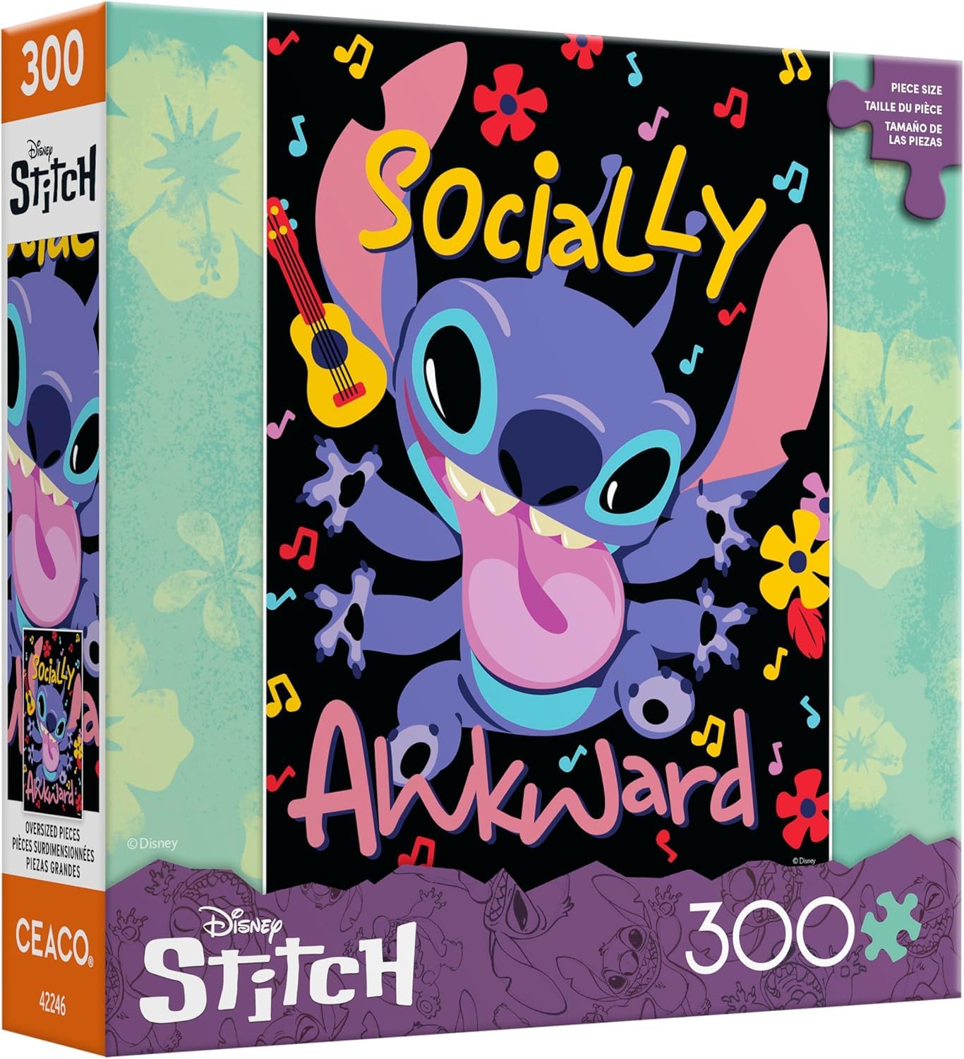 Ceaco - Disney Stitch Socially Awkward - 300 Large Piece Puzzle for Adults