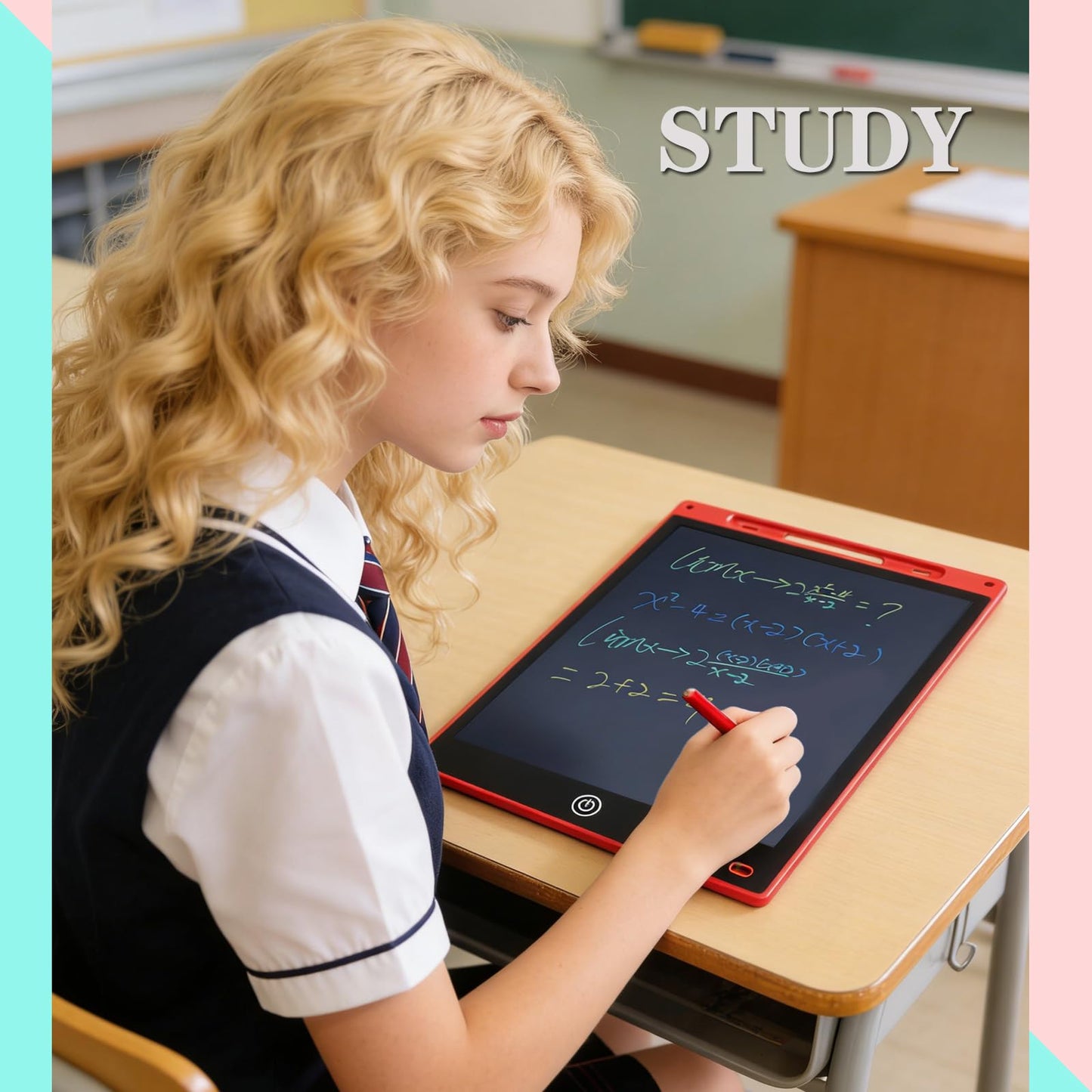 AOTDOO 10-inch LCD Writing Tablet, Drawing Board, Office and Study Supplies, Black, 2 Pack