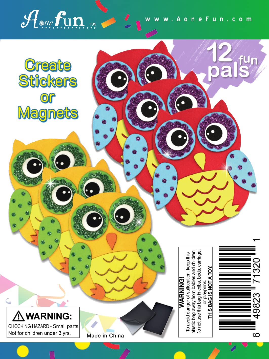 Owl Stickers Foam Crafts For Kids Magnet Kits for Kids Fall Crafts for Kids Preschool Crafts Kid Magnets Toddler Craft Kit Magnet Kids Owl Decal Party