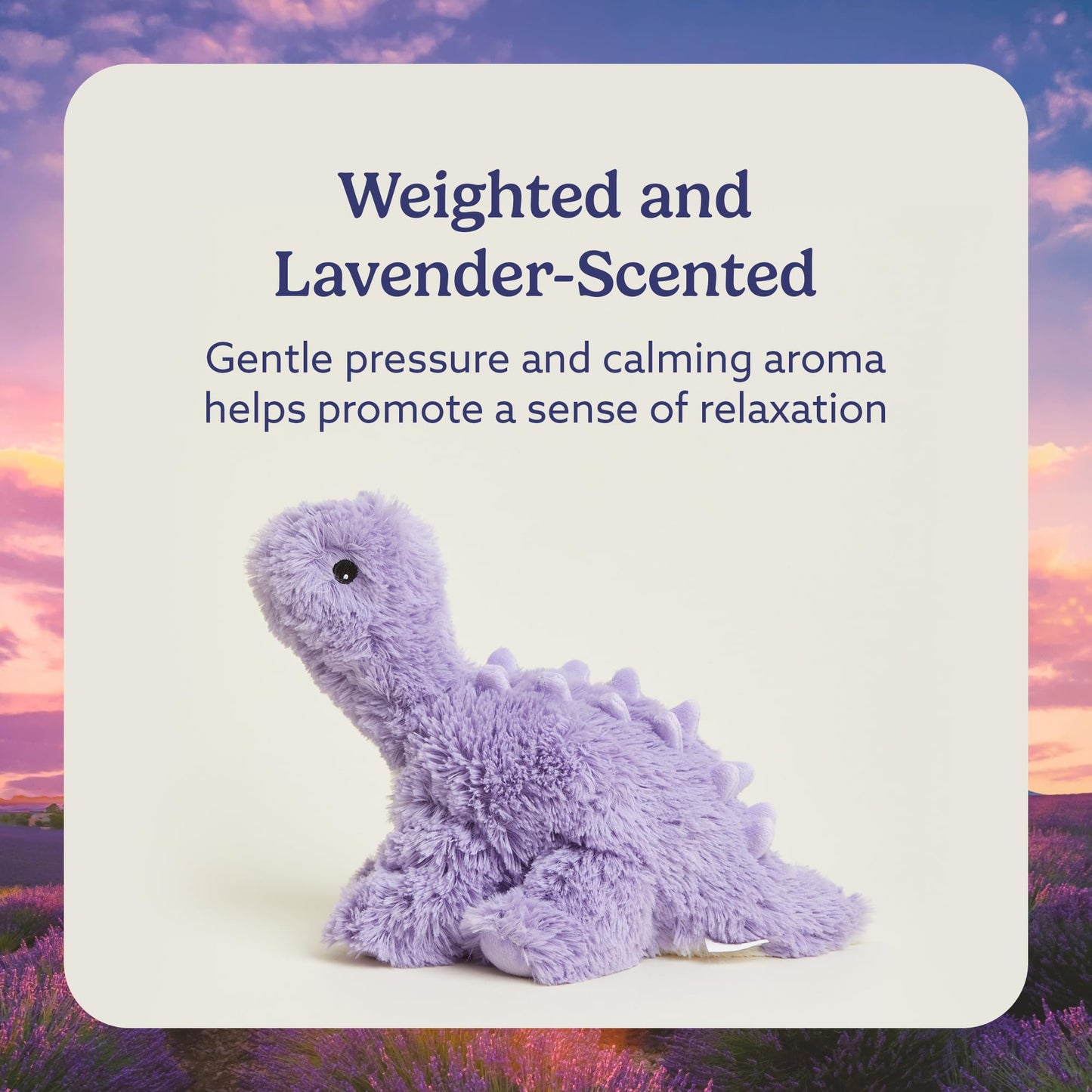 warmies Microwavable Stuffed Animals, Purple Long Neck Dinosaur - Heated Stuffed Animal Plushie for Warmth & Comfort - Soft Plush Toys