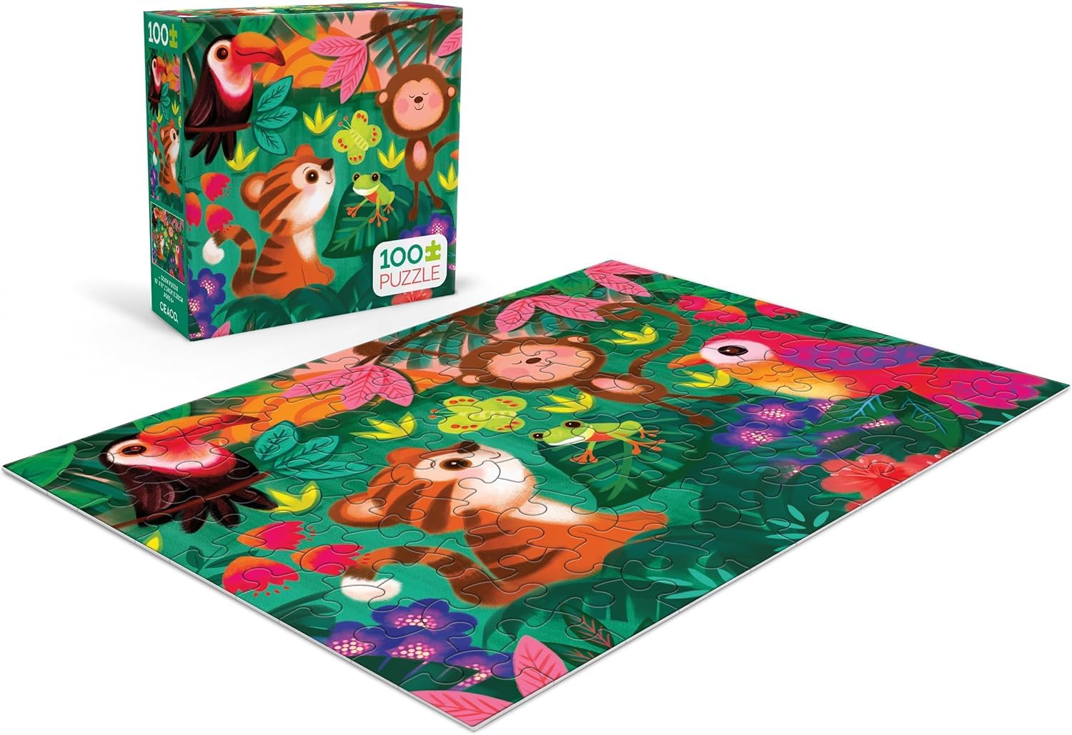 Ceaco - Jungle Friends - 100 Piece Jigsaw Puzzle for Kids