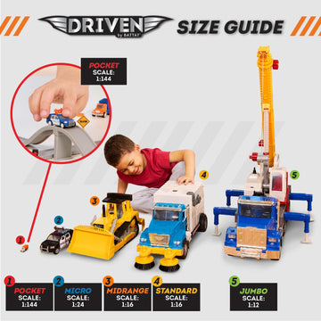 Driven by Battat Pocket Fleet 2 Toy Cars, 20 Mini Vehicles Pack, Trucks