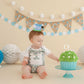 Boys Golf 1st Birthday Party Hat - Cake Smash Hat, Light Blue Stripes, Golf Cart Decal, Our Little All Star, Tee Time Pack