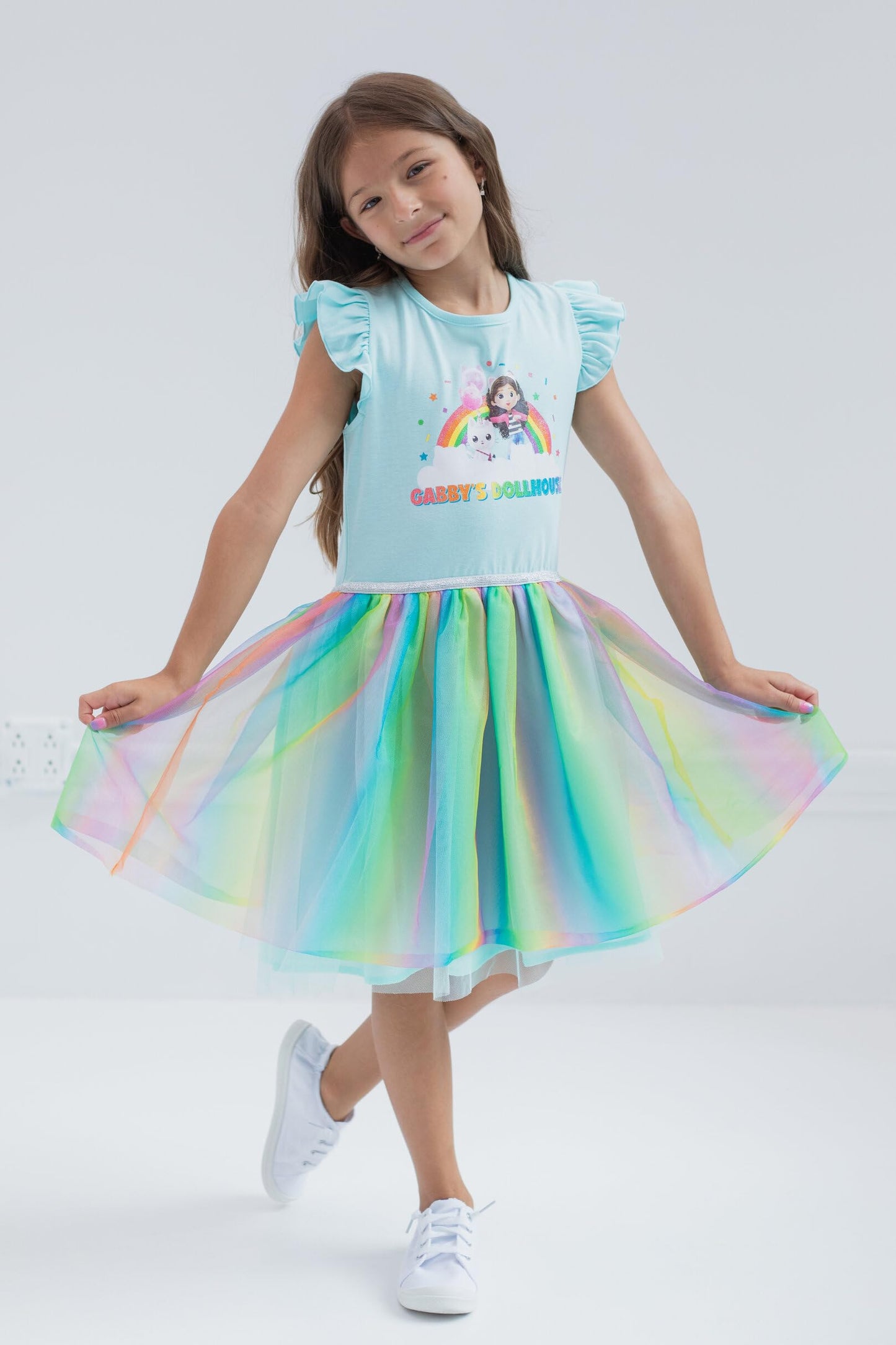DREAMWORKS GABBY'S DOLLHOUSE Little Girls' Sleeveless Tutu Dress Gabby Pandy Blue 6