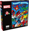 Buffalo Games - Marvel - Season's Greeting from The Avengers - 500 Piece Christmas Jigsaw Puzzle - Festive Holiday Puzzles for Adults - Precision-Cut