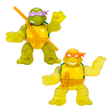 Heroes of Goo Jit Zu Teenage Mutant Ninja Turtles | Turtle Power Team Up 2-Pack | Super Squishy | Super Stretchy Toy Figures | Donatello and