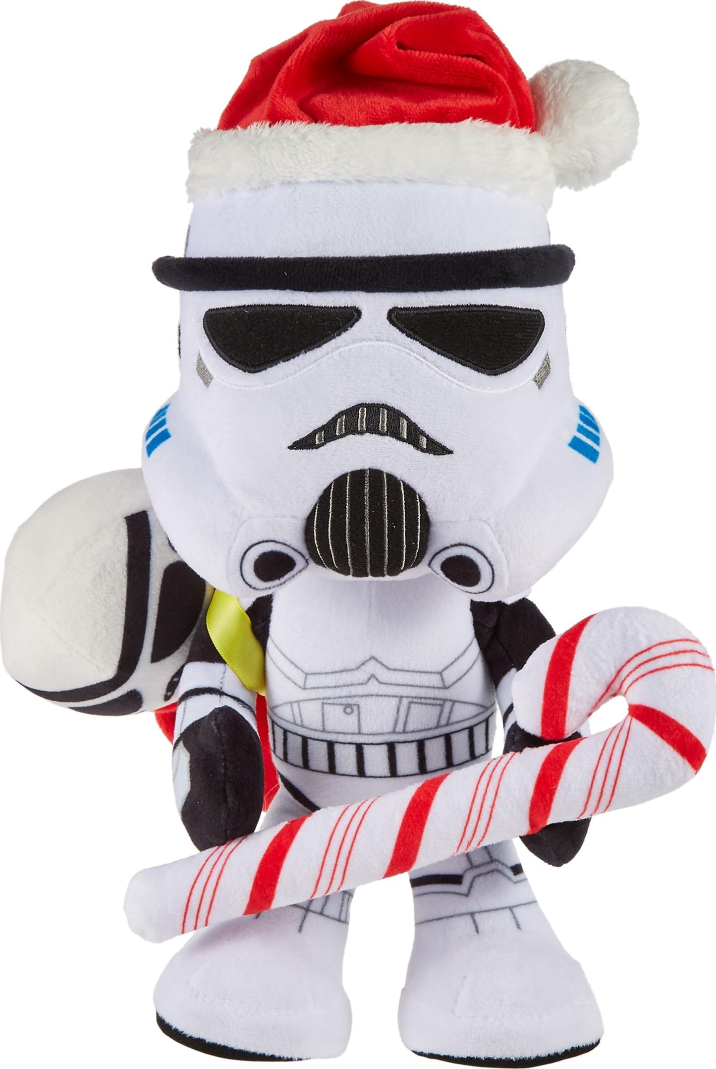Mattel Star Wars Stormtrooper Plush Doll & Ornament, 10-inch Soft Toy with Santa Cap, Candy Cane & Sack that Stores the Holiday Decoration