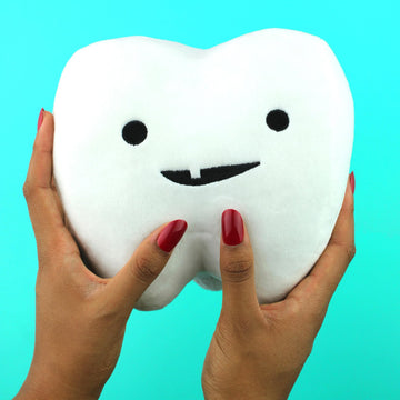I Heart Guts Tooth with Pocket Plush - 7" Cute Fairy Pillow Educational Toy for Wisdom Teeth & Root Canal Recovery - Funny Gift for Kids, Dentists