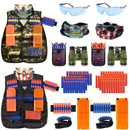 2 Pack Kids Tactical Vest Kit for Nerf Guns Game N-Strike Elite