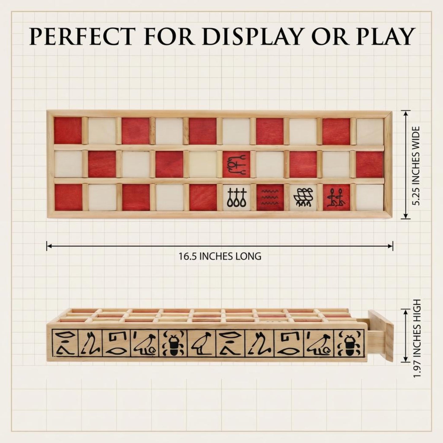 WE Games Senet Egyptian Board Game - Handcrafted Solid Wood Senet Set for Historical Education, Cultural Appreciation & Strategy - Ancient Game