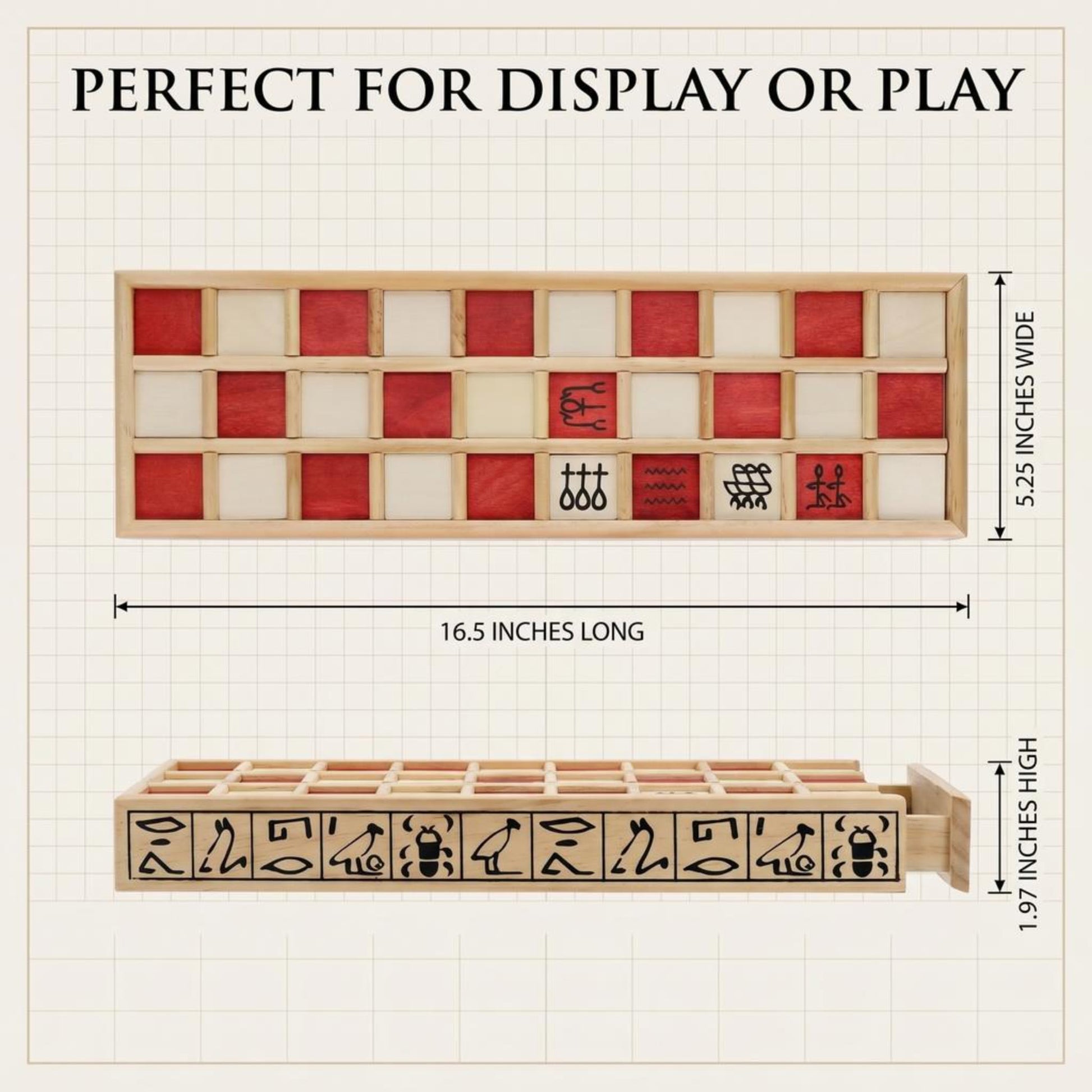 WE Games Senet Egyptian Board Game - Handcrafted Solid Wood Senet Set for Historical Education, Cultural Appreciation & Strategy - Ancient Game