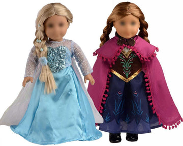 Sweet Dolly Doll Clothes Princess Dress Queen Costumes for 18 Inch Doll