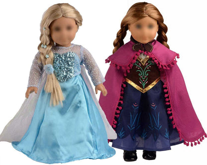 Sweet Dolly Doll Clothes Princess Dress Queen Costumes for 18 Inch Doll