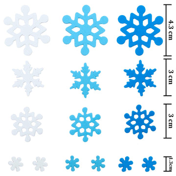 Aneco 600 Pieces Winter Foam Snowflake Stickers Christmas Self-Adhesive Blue and White Snowflake Shape Stickers for Home Holiday Xmas Party DIY Craft