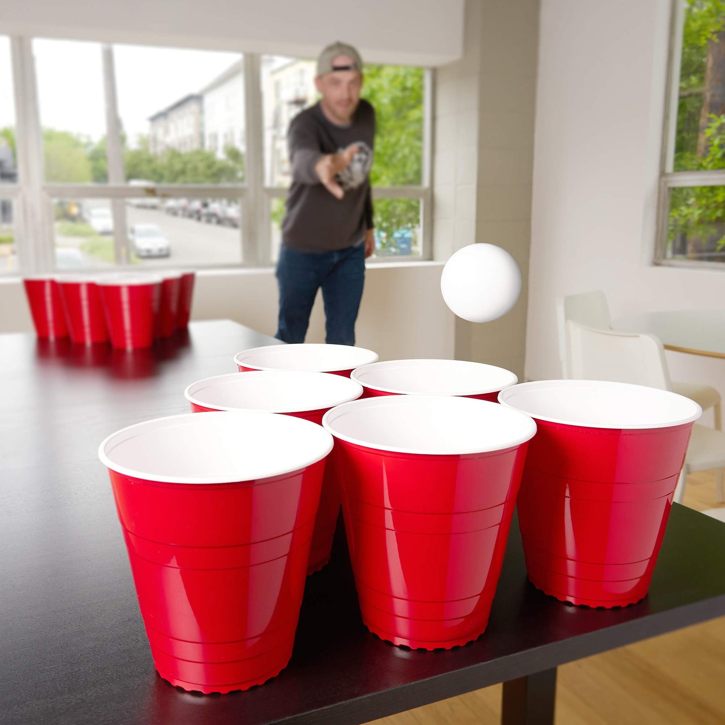 True Giant Beer Pong Set Includes 20 Cups (110 oz Each) and 4 Sphere Balls, Indoor & Outdoor Party Essentials, Beach and Yard Games for Adults