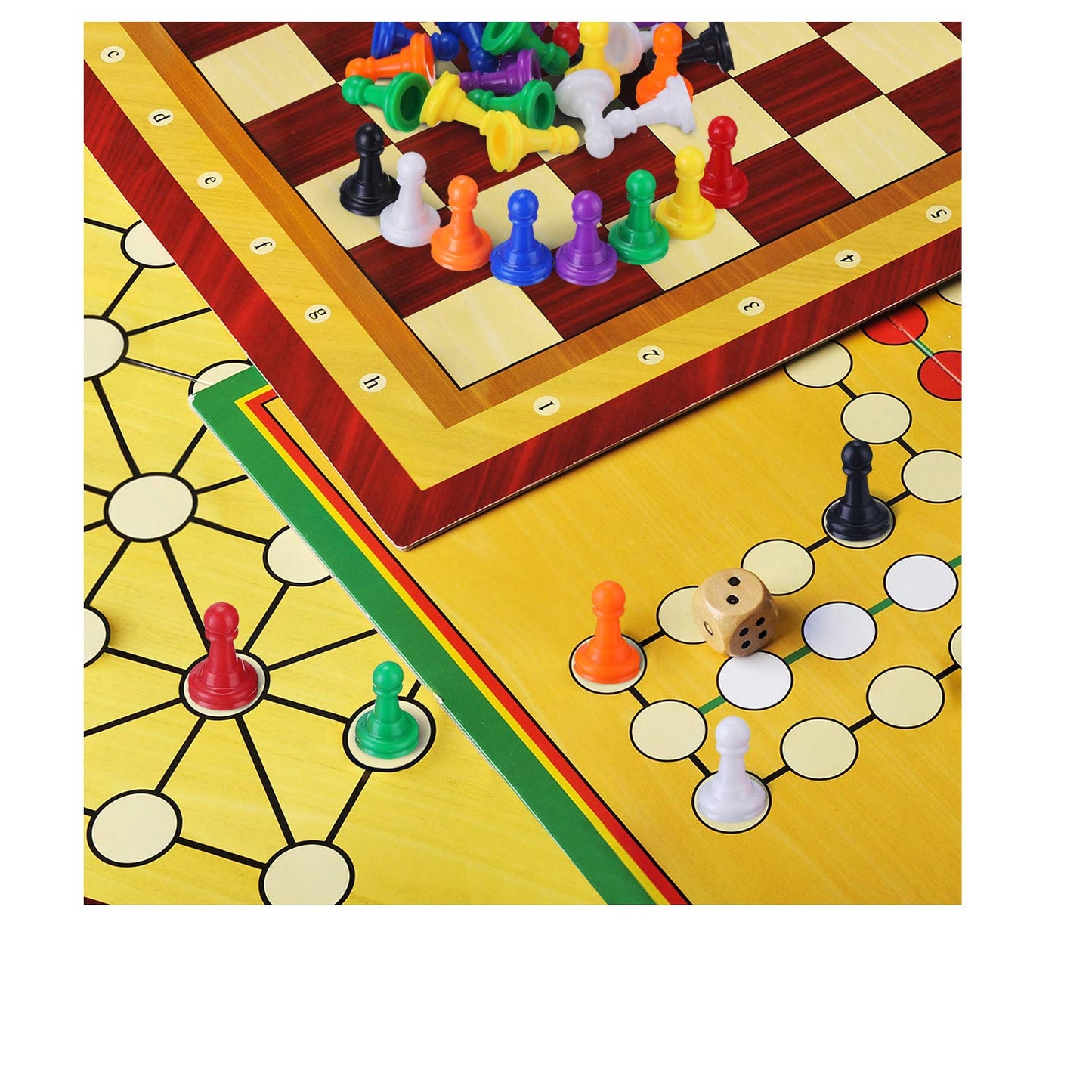 Shappy 32 Pieces Multicolor Plastic Pawn Chess Pieces for Board Games Pawns Tabletop Markers 1 Inch