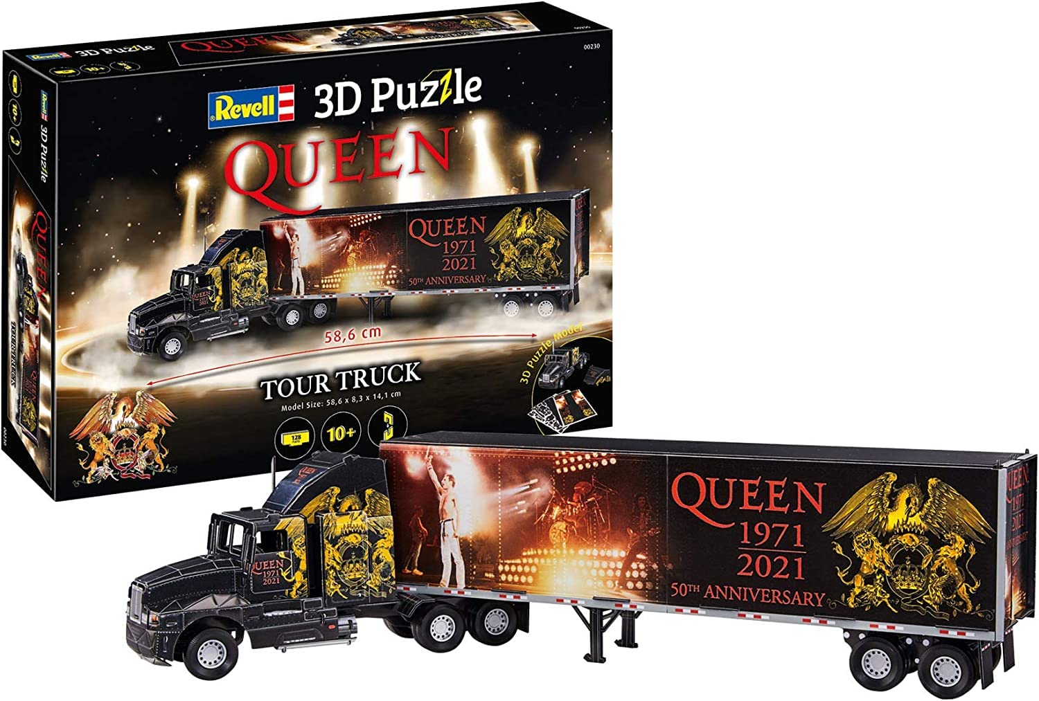 Revell 3D Puzzle Queen Band Tour Truck Trailer 50th Anniversary RV00230 Model
