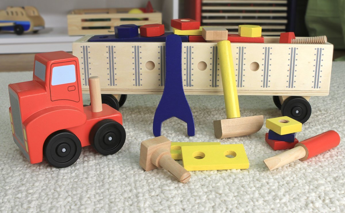 Melissa & Doug Big Rig Truck Wooden Building Set (22 pcs)
