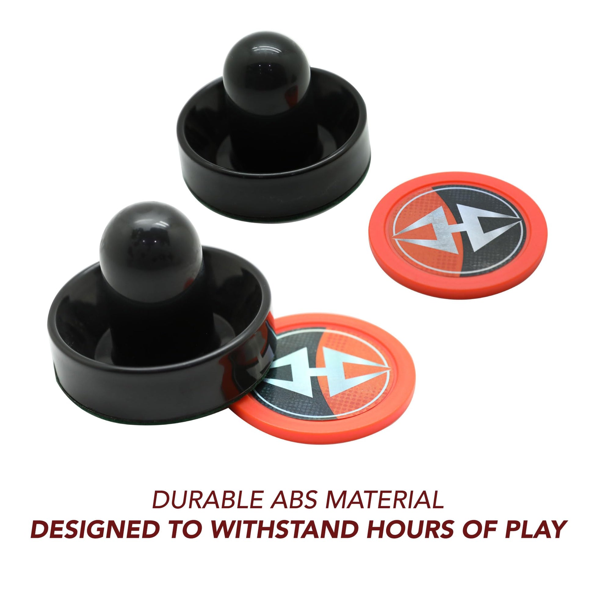 Hathaway Arcade Air Hockey 3-in Strikers and 2.5-in Pucks - Black and Orange