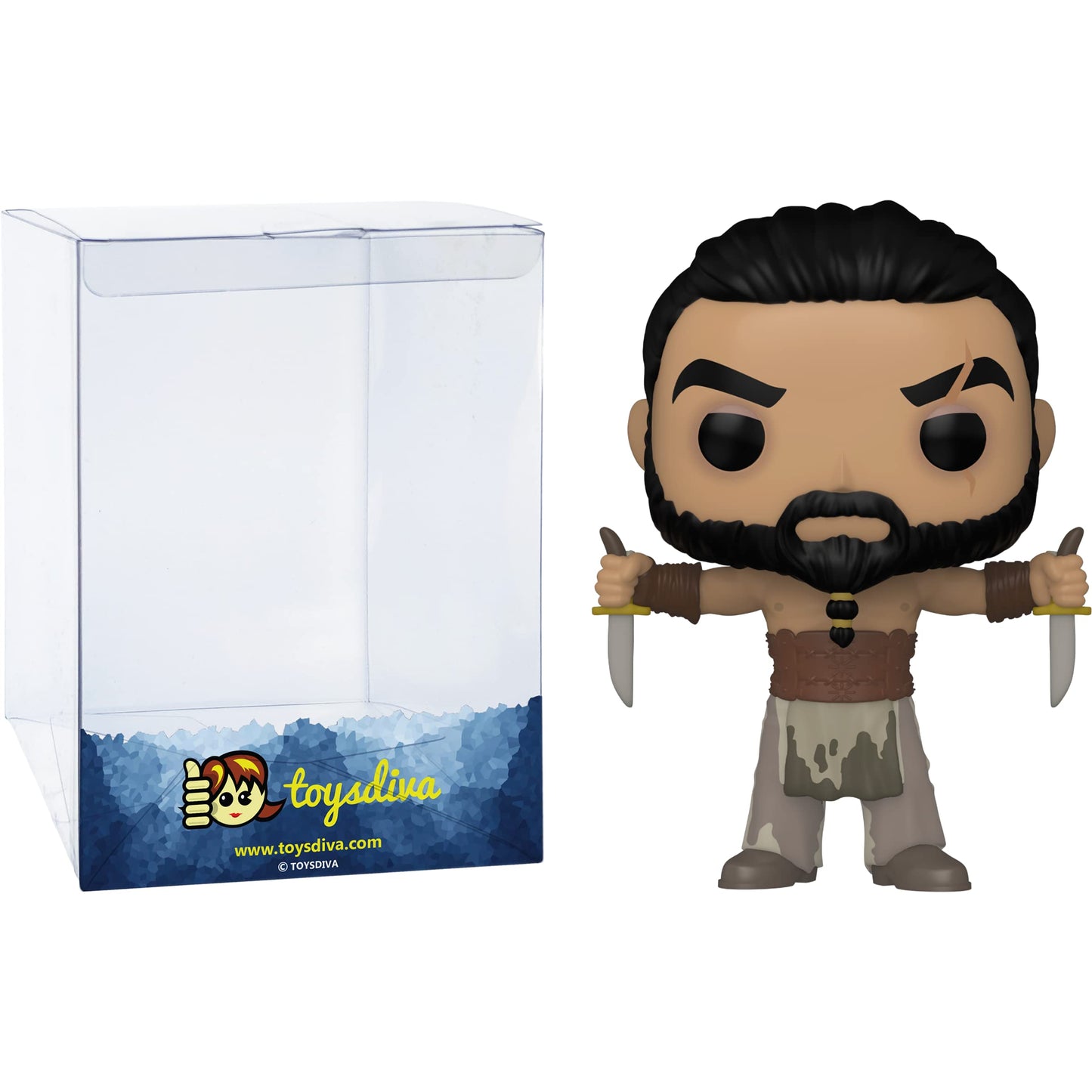 Funko Khal Drogo: P o p ! Vinyl Figurine Bundle with 1 Compatible 'ToysDiva' Graphic Protector (090-56795 - B)