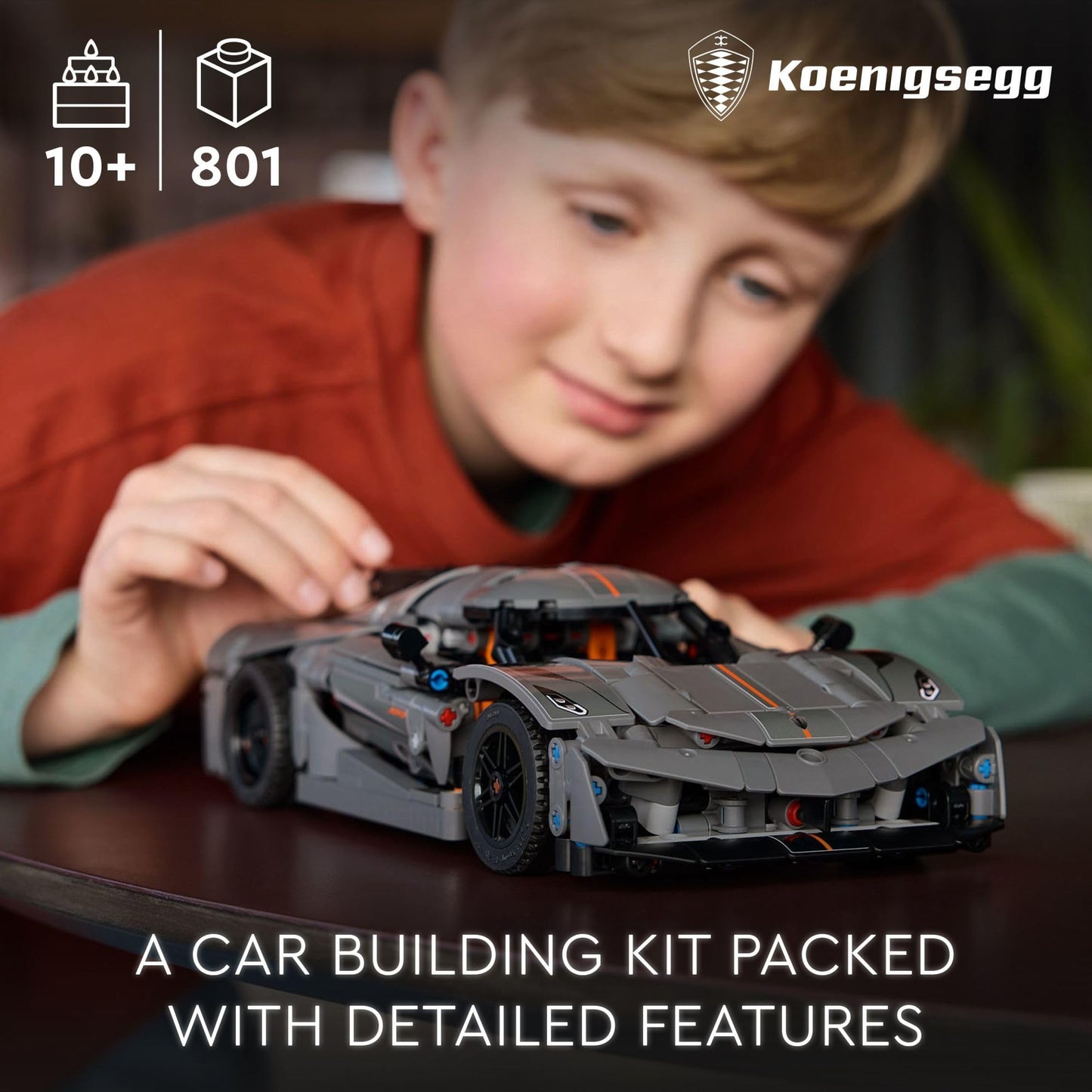 LEGO Technic Koenigsegg Jesko Absolut Grey Hypercar, Sports Car Building Set for Boys and Girls, Vehicle Racing for Kids, Buildable Model Kit, Sport