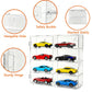 4-Pack Clear Display Case for 1/64 Scale Die-Cast Cars, Compatible with Hot Wheels & Matchbox, Wall-Mountable & Stackable Toy Car Storage Boxes, Holds