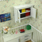 iLAND Dollhouse Furniture on 1/12 Scale, Dollhouse Kitchen Cabinet Miniature Shelf in Modern Country Style White