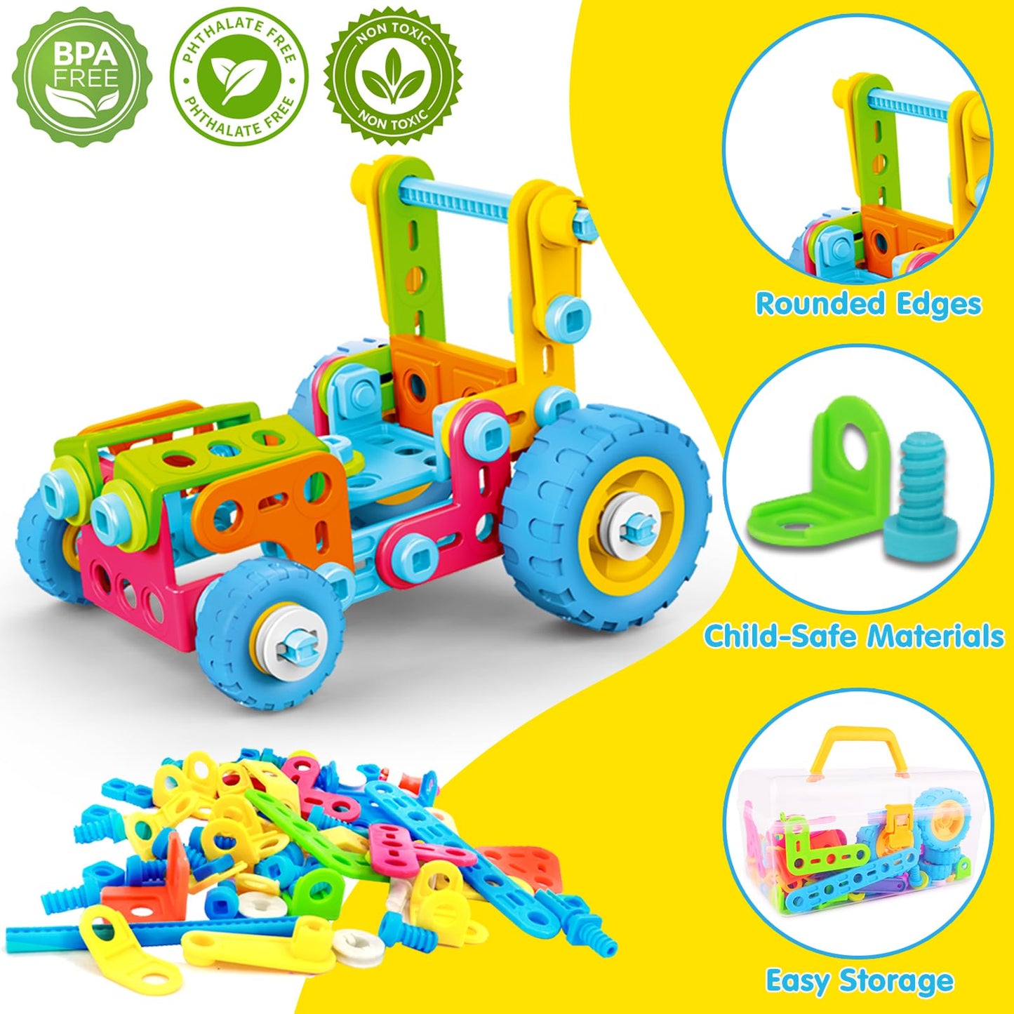 keefun STEM Toys for 4 5 6 7 8+ Year Old Boy Girl Birthday Gift, Building Toys for Kids Ages 4-8 6-8 4-6 Blocks Sets Stem Kits 5-7 4-7 3-5 Educational