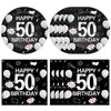 50th Birthday Party Supplies Serves 20 Black 50 Years Old Party Paper Dessert Plates Napkins Cheers to 50 Years Birthday Party Tableware Set Kit