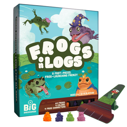 Frogs on Logs - A Fast-Paced Frog-Launching Board Game for Kids & Families - Match, Aim & Launch Frogs - 2-4 Players, Ages 8+ - Fun Family Game