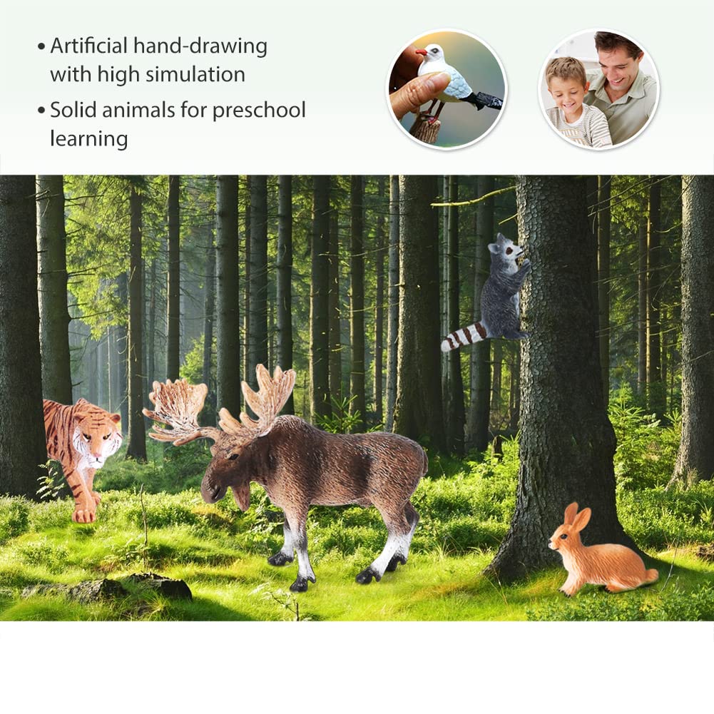 Volnau Safari Animal Figurines Toys 9PCS Eurasia Figures for Toddlers Kids Christmas Decoration Gift Preschool Educational Tiger Panda Jungle Forest