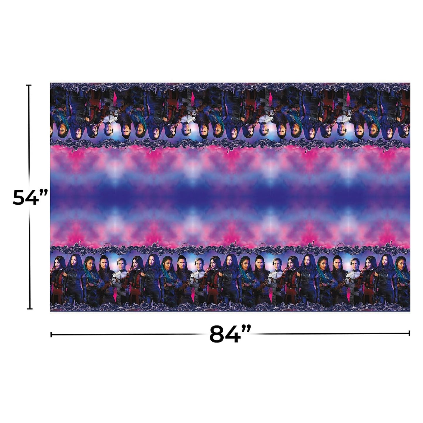 Disney Descendants 3 Rectangular Plastic Table Cover - 54" x 84" (1 Pc) - Multicolor & Easy-to-Clean Tablecover, Perfect for Themed Celebrations