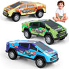 Qimicoocoo 3 Pack Monster Truck Kid Toys Set,Push and Go Friction Power Pull Back Wind up Race Cars, 3-5?4-7 for Boys and Girls Party Toy Gift