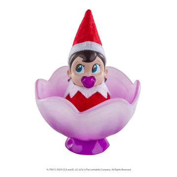 The Elf on the Shelf Frost Pips Mini Blooms Elf Baby Girl with Blue Eyes - Includes Frost Flower Cradle - for Ages 3 Years and Above
