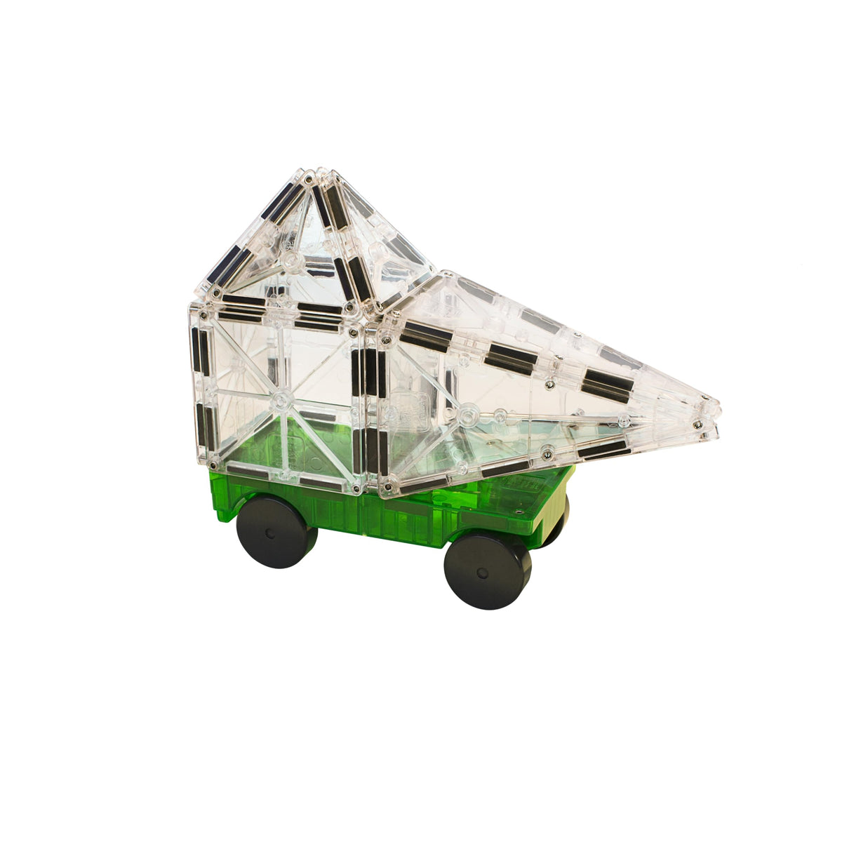 MAGNA-TILES Cars - Green & Yellow 2-Piece Magnetic Construction Set, The Original Magnetic Building Brand