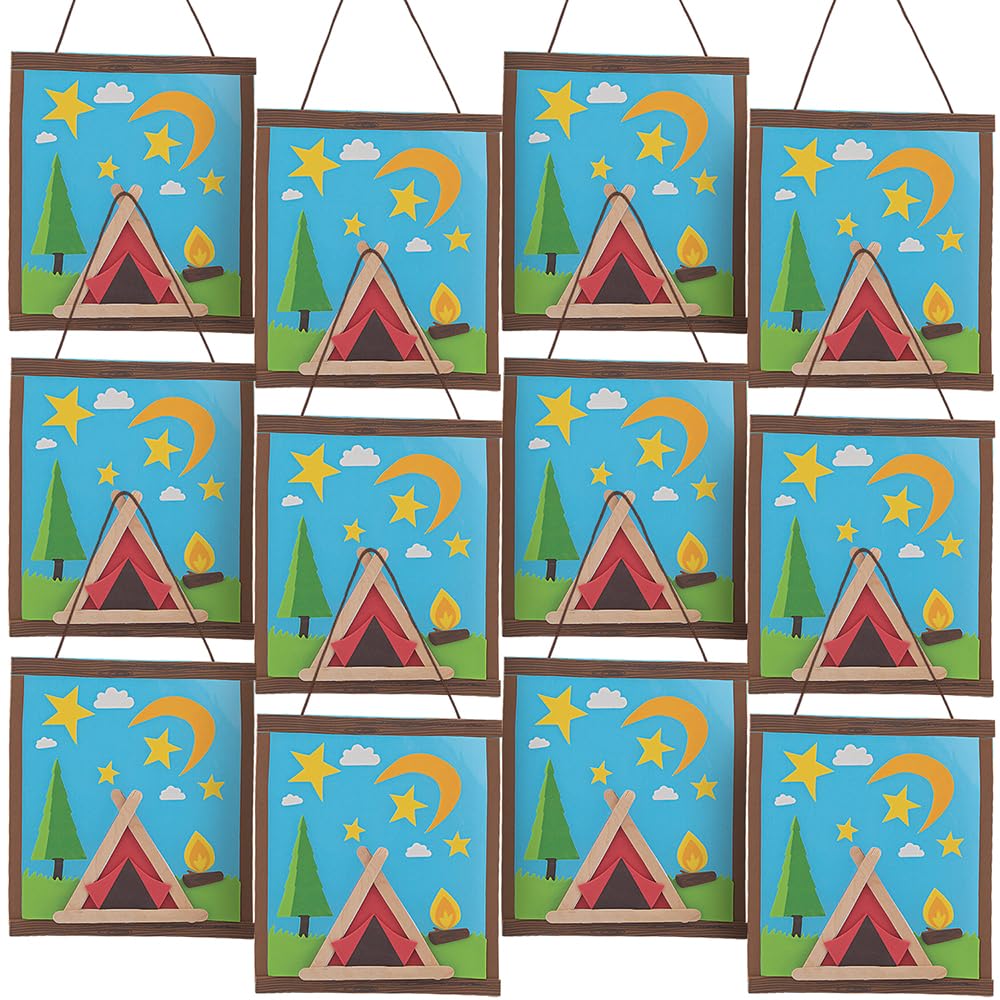 Fun Express Camp Signs Craft Kit for Kids - DIY Craft Activities Vacation Bible School Summer Camps Special Occasions - Creative Projects for Kids