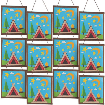 Fun Express Camp Signs Craft Kit for Kids - DIY Craft Activities Vacation Bible School Summer Camps Special Occasions - Creative Projects for Kids