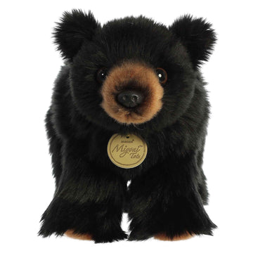 Aurora® Adorable Miyoni® Tots Black Bear Cub Stuffed Animal - Lifelike Details Make a Cherished Companion - Perfect for Decorating Bedrooms or