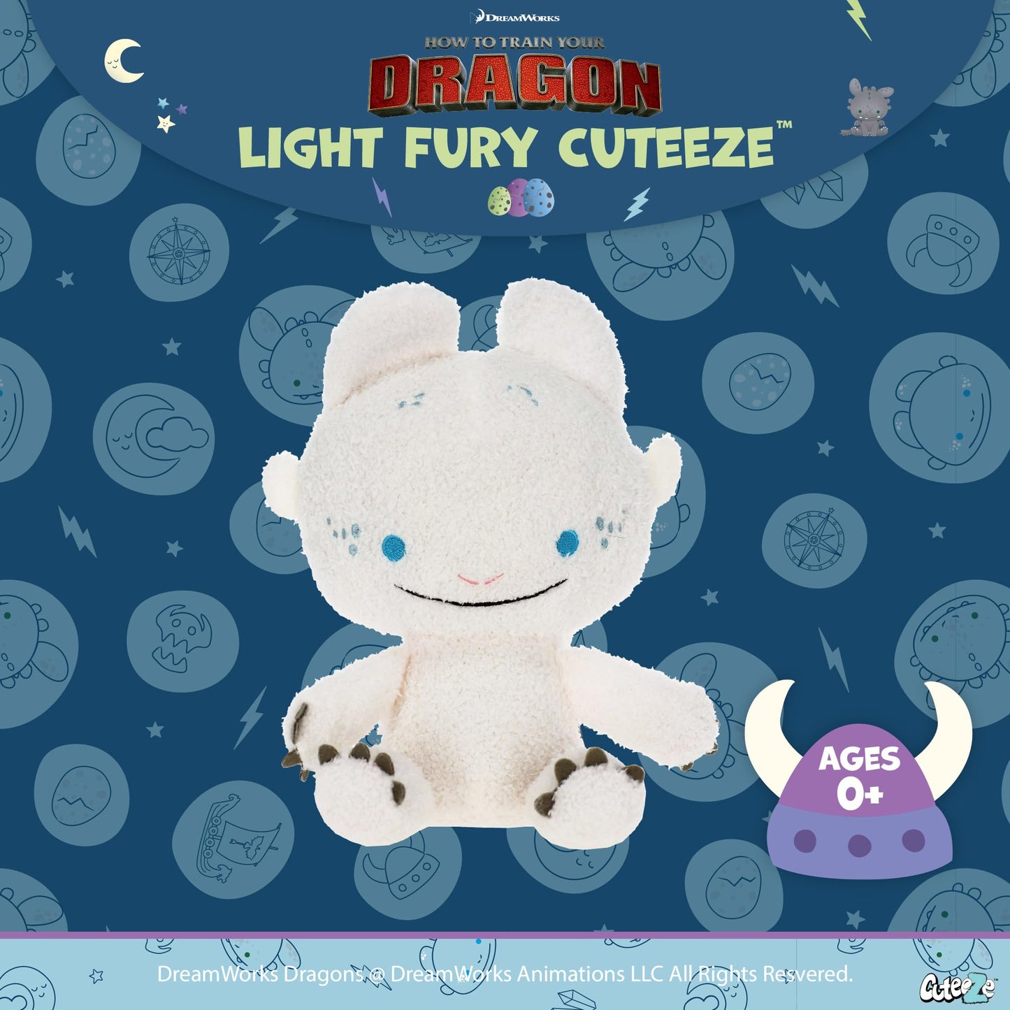 Kids Preferred How to Train Your Dragon Light Fury Extra Soft Plush Stuffed Animal Toy for Boys and Girls - 12 Inch Plush