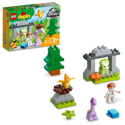 LEGO DUPLO Jurassic World Dinosaur Nursery Toys 10938 - Featuring Baby Triceratops Figure, Dino Learning Toy for Toddlers, Large Bricks Set, Great