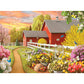 Bits and Pieces 300 Piece Puzzles for Adults - Awaken III - 300 Large Pieces 18" x 24" Jigsaw Puzzles, Sunrise Farm House, No 2 Pieces Alike