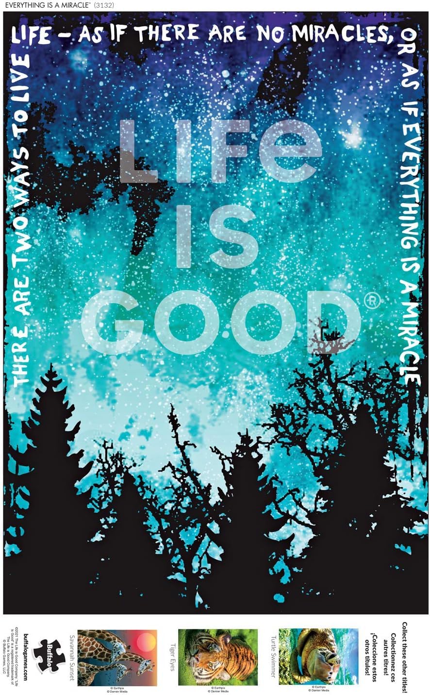 Buffalo Games - Life is Good - Everything is a Miracle - 500 Piece Jigsaw Puzzle for Adults -Challenging Puzzle Perfect for Game Nights - Finished