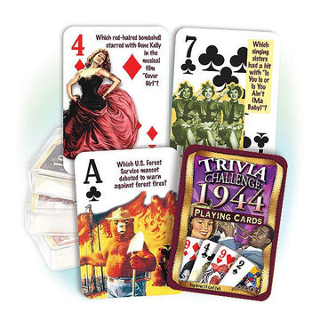 Flickback 1944 Trivia Playing Cards Birthday/Anniversary Cards