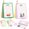 Sight Word Flash Cards - 100 Fry & Dolch Dry Erase Flash Cards with Markers for Kids Ages 4-8 - Reading Flash Cards, Writing & Spelling Practice
