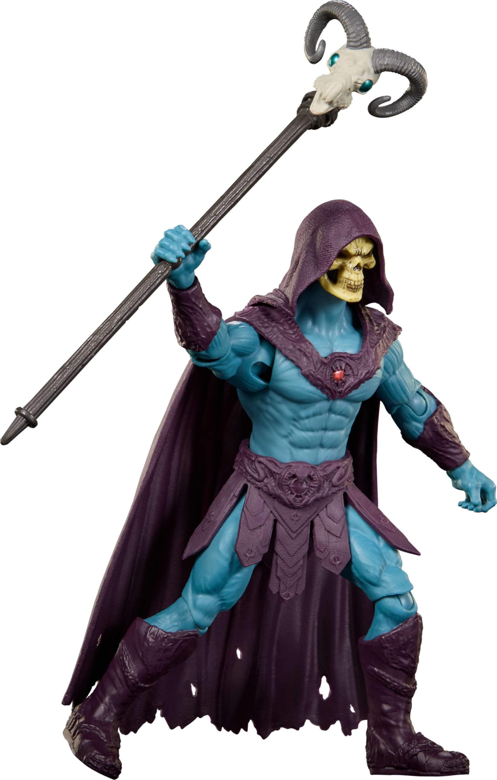Masters of the Universe Movie Skeletor 5.5 Inch Action Figure Villain Toy, Content Accurate, 14 Movable Joints & Ram Head Havoc Staff