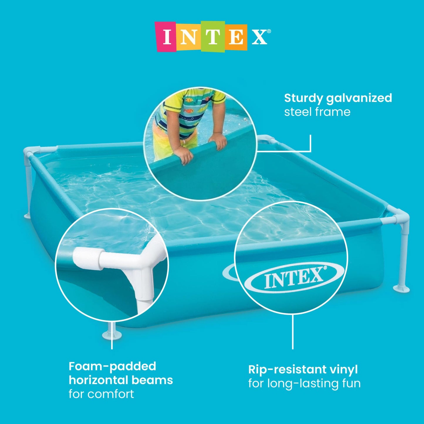 Intex 4ft x 4ft x 12in Mini Frame Kids Beginner Kiddie Swimming Pool (4 Pack)