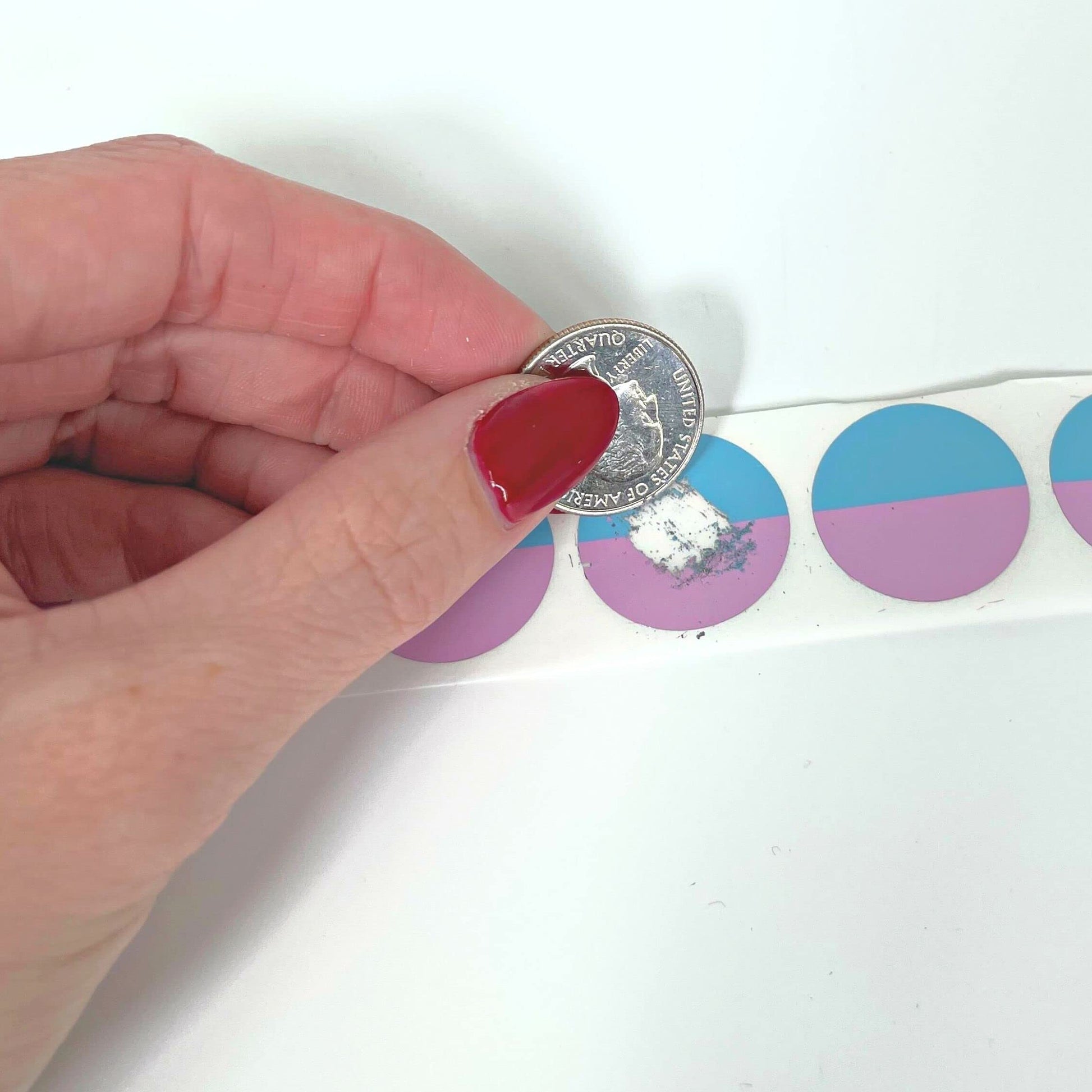 1000 pc Scratch Off Stickers | 1 Inch Round | Pink/Blue Gender Reveal Scratch Off Sticker | Perfect to Make Gender Reveal Scratch Off Cards
