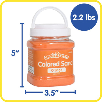 READY 2 LEARN Colored Sand - Orange - 2.2 lbs - Play Sand for Kids - Perfect for Arts and Crafts, Sensory Bins, Wedding Decorations and Vase Filler