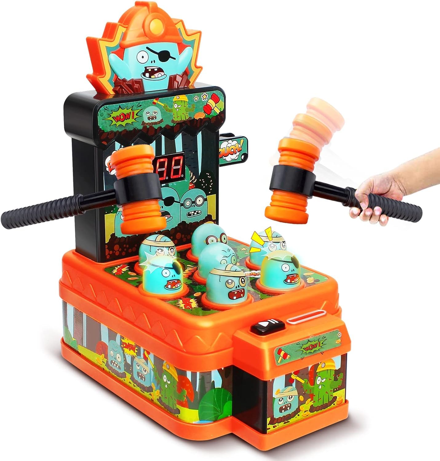 Zombies Whack Game Toys for Kids, Arcade Game for 3 Year Old, Mini Electronic Interactive Hammering & Pounding Toys, Gift Idea for Toddler Kids Boys